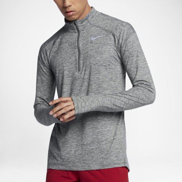nike running half zip grey